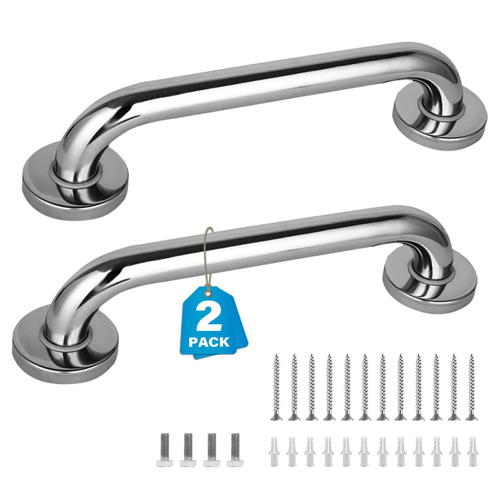 2 Pack 16 Inch Grab Bars for Bathtubs and Showers, Handicap Grab Bars, Shower Handle, Anti Slip Shower Handles for Elderly, Safety Shower Grab Bar, Stainless Steel