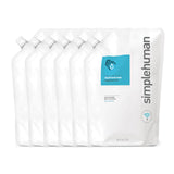 simplehuman Fragrance Free Moisturizing Liquid Hand Soap Refill Pouch, 34 Fl. Oz, Pack of 6