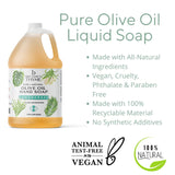 Brittanie's Thyme Organic Olive Oil Castile Liquid Soap Refill, 1 Gallon Lemongrass | Made with Natural Luxurious Oils, Vegan & Gluten Free Non-GMO, For Face, Body, Dishes, Pets & Laundry