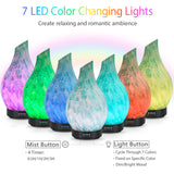 Essential Oil Diffuser 120ml Ultrasonic Aromatherapy Diffuser with Handmade Glass BPA Free, Auto Shut-Off 4 Timer Setting 7 Colors Changed LED for Home Yoga Office (Cobblestone)