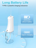 Truefloss Cordless Water Dental Flosser, 4 Modes 5 Jet Tips Replacement, IPX7 Waterproof,300ML Removable Water Tank Powerful Battery &Type-C Charge Oral Irrigator for Business Travel