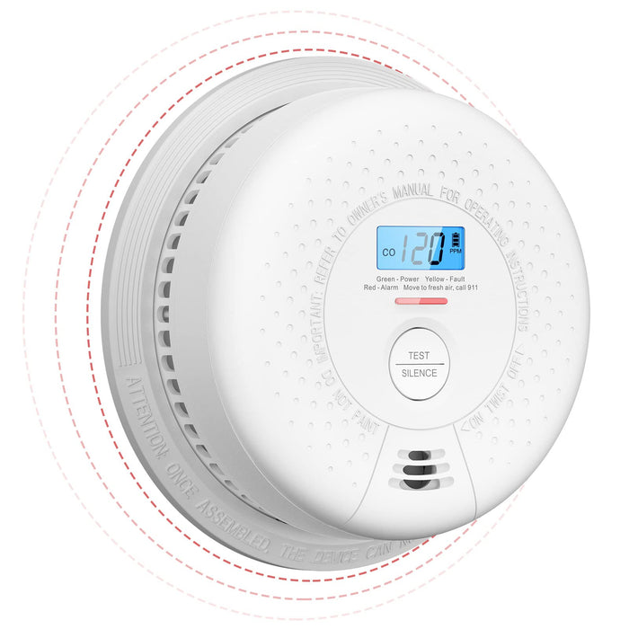 X-Sense Smoke and Carbon Monoxide Detector Combo, Wireless Interconnected Combination Smoke and Carbon Monoxide Detector with LCD Display & 10-Year Battery, RF Interconnected Model, 1-Pack