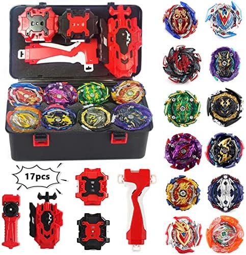 Bey Battling Top Burst Gyro Toy Set 12 Spinning Tops 4 Launchers Combat Battling Game with Portable Storage Box Gift for Kids Children Boys