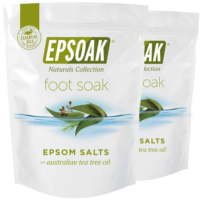 Tea Tree Oil Foot Soak with Epsoak Epsom Salt - 4 lbs. (Qty. 2 x 2 lb. Bags) Fights Athlete's Foot & Unpleasant Foot Odor - Made in USA