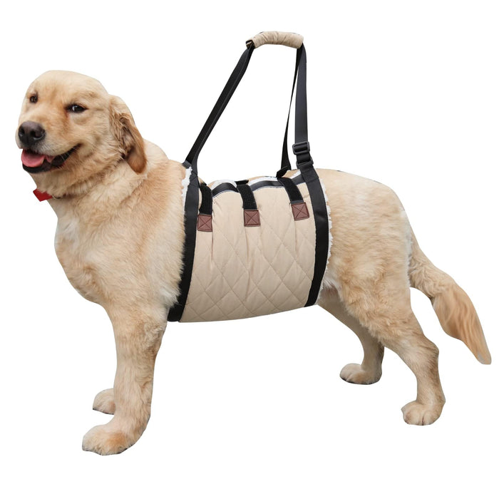 Afuwarm Wider Dog Lift Harness with Handle Help Elderly Canine Back Leg Disabled, Older Dogs Lifter Front or Rear Knee Brace for Torn ACL, Recovery Sling for Hind Hip Support, Medium