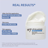 No7 Lift & Luminate Triple Action Fragrance Free Day Cream SPF 30 - Broad Spectrum Anti-Aging Face Cream - Hydrating Hibiscus Peptides & Hyaluronic Acid + Brightening Emblica & Vitamin C (50ml)