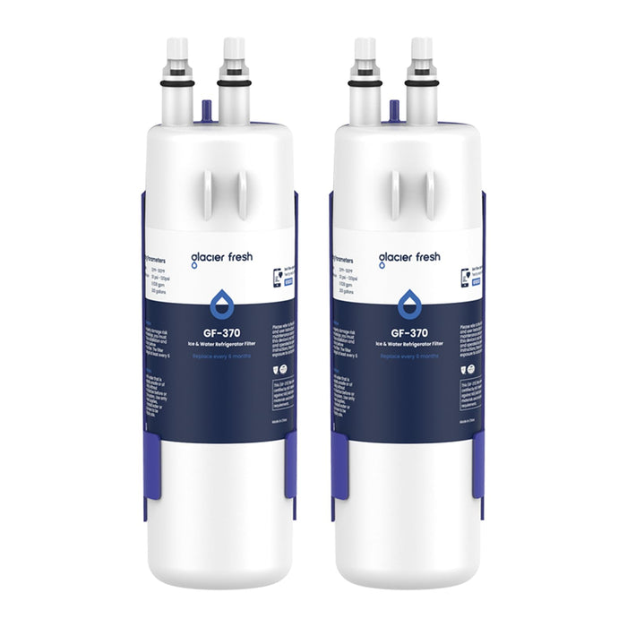 GLACIER FRESH W1029537A Refrigerator Water Filter Compatible with W10295370A, EDR1RXD1, Filter 1, W10295370, P4RFWB, P8RFWB2L, 46-9930, 46-9081 Refrigerator Water Filter 2 Pack