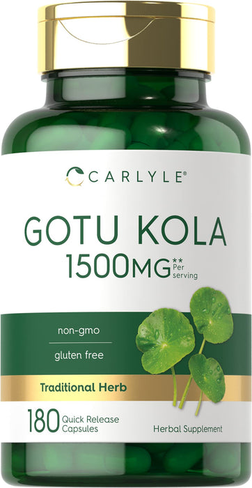 Carlyle Gotu Kola 1500mg Traditional Herb - 180 Capsules