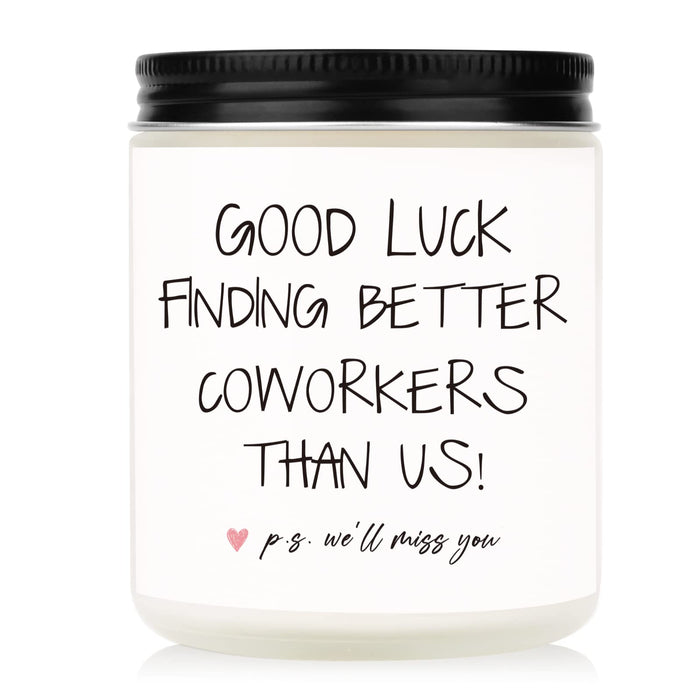 BAUBLEDAZZ Coworker Leaving Gifts for Women, Farewell Gifts for Coworkers- Handmade Lavender Soy Wax Candle(7oz)- Funny Going Away Gift for Coworker, Goodbye Gifts for Coworkers