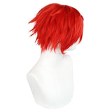 Anogol Hair Cap + Short Red Men's Cosplay Wig for Halloween Christmas Event Costume Party