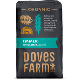 DOVES FARM Organic Emmer Wholemeal Flour | for Bread & Cake Baking | High in Fiber & Protein | Traditional British Stoneground Flour | Kosher & Vegan | Whole Wheat Flour | 35.27 Oz (1kg)