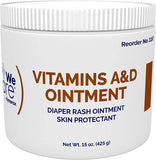 Dynarex Vitamins A & D Ointment, Ointment with Vitamin A and Vitamin D Skin Protectant, for Diaper Rash and Discomfort, White, 4-15 oz Jars of Dynarex Vitamins A & D Ointment