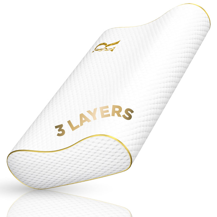 Royal Therapy Travel Memory Foam Pillow, Camping, Cervical Pillow for Pain, Contour Pillow, Shoulder Pain, Neck Pain Pillow