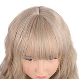 PATTNIUM Blonde Wig Kids Child Wig Short Wavy Wig with Bangs Flaxen Blonde Wig Synthetic Girls Wig Cosplay Halloween Party Costume Wig (Flaxen Blonde)