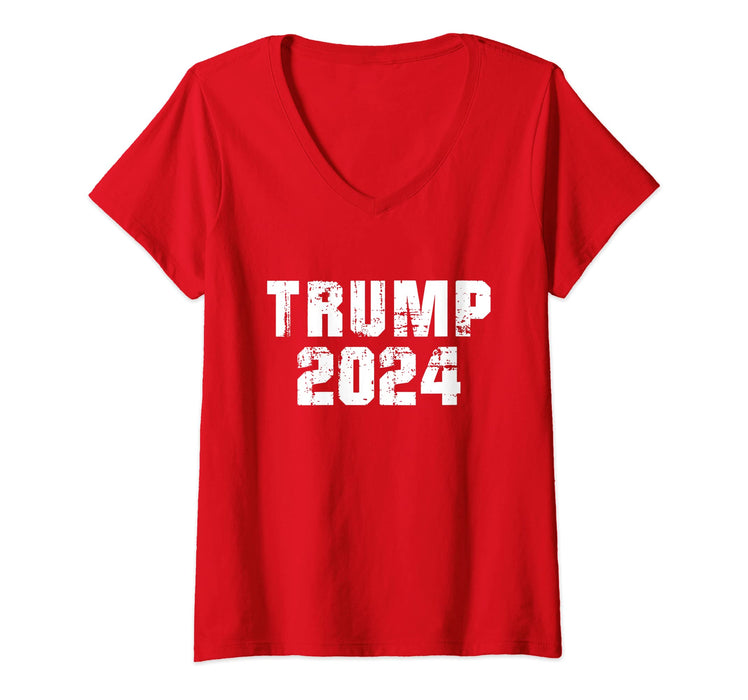 Womens Trump 2024 Election Keep America Great 2020 and more RED V-Neck T-Shirt