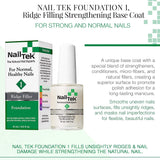 Nail Tek Foundation 1, Ridge Filling Strengthening Base Coat for Strong, Healthy Nails, 0.5 oz, 2-Pack