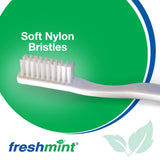 FRESHMINT (144 Pack Individually Wrapped 30 Tuft Soft Nylon Bristle Adult Toothbrush