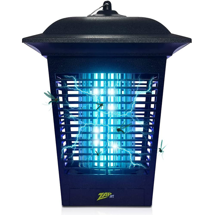 ZAP IT! Electric Bug Zapper Lantern - Indoor and Outdoor Plug-in 360 Degree Mosquito Control, Insect and Fly Killers | UV Light and Electric Shock Mosquito Killer Lamp | Includes Bug Collector