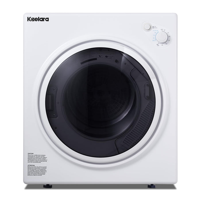Kaelara Portable Dryers for Laundry 15000W, 3.5 Cu.ft Portable Clothes Dryer with Stianless Steel Tub, Front Load Clothes Dryer Machine for Home, Apartment, 4 Dring Mode, Auto-shutt off, White