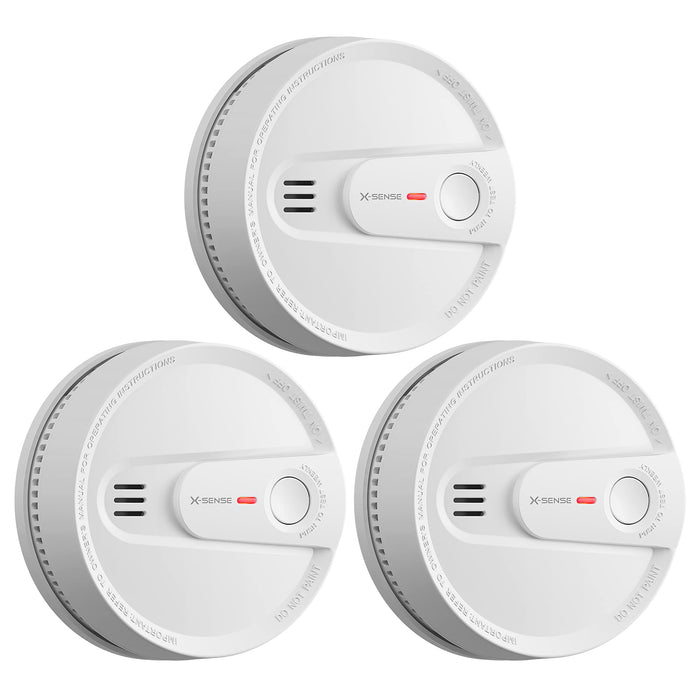 X-Sense Smoke Alarm, 10-Year Lithium Battery Life Fire Alarm with LED Indicator, SD2L0AX, 3-Pack