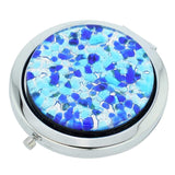 GlassOfVenice Murano Glass Millefiori Folding Compact Mirror - Aqua Blue