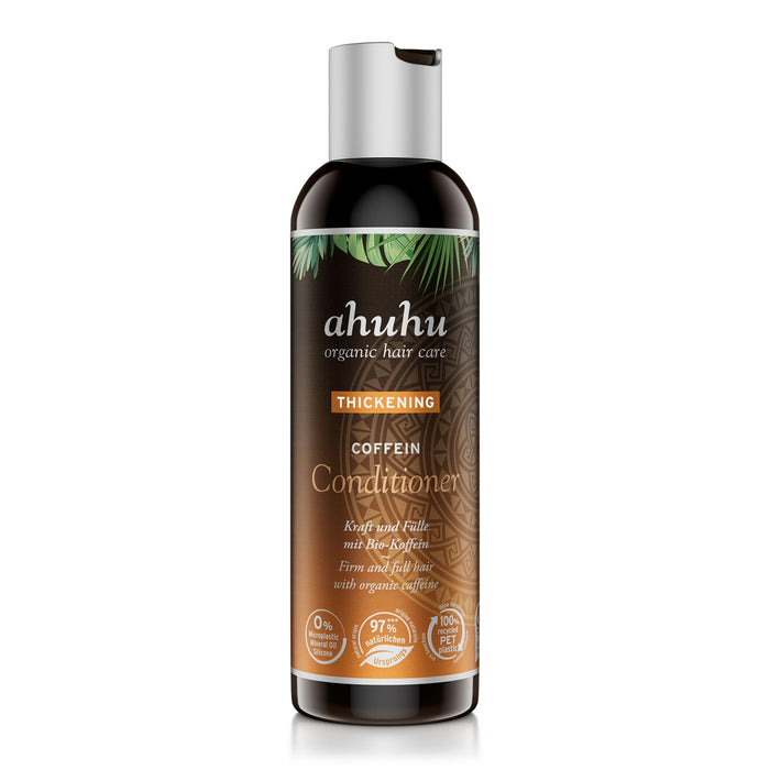 ahuhu THICKENING Caffeine Conditioner (200ml) - hair conditioner with organic caffeine, & Inca Inchi oil for visibly more strength & volume, vegan hair care