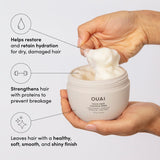 OUAI Thick Hair Treatment Masque - Almond Oil, Olive Oil & Hydrolyzed Keratin to Repair & Restore Damaged Hair - Softens, Smooths & Strengthens - Phthalate & Paraben Free Hair Masque - 8 fl oz