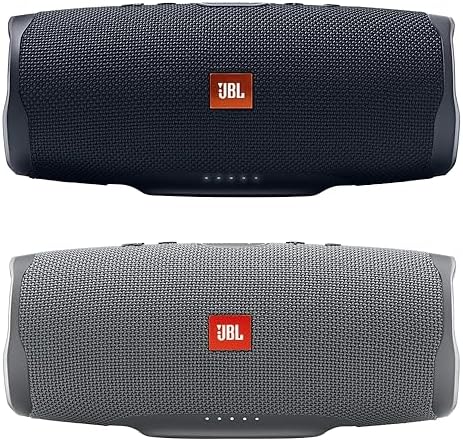 JBL Charge 4 - Waterproof Portable Bluetooth Speaker Bundle - Black/Gray (Pair)