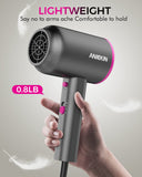 ANIEKIN Hair Dryer, 1875W Ionic Blow Dryer with Diffuser, Professional Portable Hair Dryers & Accessories for Women Curly Hair, Grey