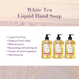 A LA MAISON Liquid Soap, White Tea - Uses: Hand and Body, Triple Milled, Essential Oils, Biodegradable, Plant Based, Vegan, Cruelty-Free, Alcohol & Paraben Free (16.9 oz, 3 Pack)