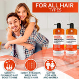 Keratin Shampoo and Conditioner Set - Sulfate Free and Paraben Free - Salon Thickening Treatment for Dry, Damaged, Curly, Frizzy, Straight or Color Treated Hair - Anti Frizz Formula for Women and Men