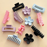 Large Hair Claw Clips 12 Pack Flower Hair Clips for Thick Hair, Big Hair Clips Square Matte Strong hold for Thin Hair, Cute Hair Clips for Women, 3 Styles Claw Hair Clip for Thick Thin Hair