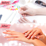 Maitys 2 Pieces Nail Whitening Pencil 2-in-1 White Nail Pencil DIY Nail Design Manicure with Cuticle Pusher