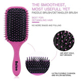 4Pcs Hair Brushes for Women, Hair Comb for Women and Detangling Paddle Brush, Great On Wet or Dry Hair, No More Tangle Hair Brush Set for Straight Long Thick Curly Natural Hair (Pink)