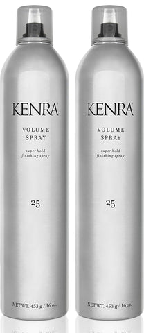 Kenra Volume Spray 25 80% | Super Hold Finishing & Styling Hairspray | Flake-free & Fast-drying | Wind & Humidity Resistance | All Hair Types | 16 oz (2-Pack)