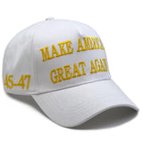 Trump Hat 2024 MAGA Hat 45 47 Hat Embroidered Make America Great Again Hats Trump Slogan with USA Flag Cap Donald Trump Merchandise Gift for Women Men (White)