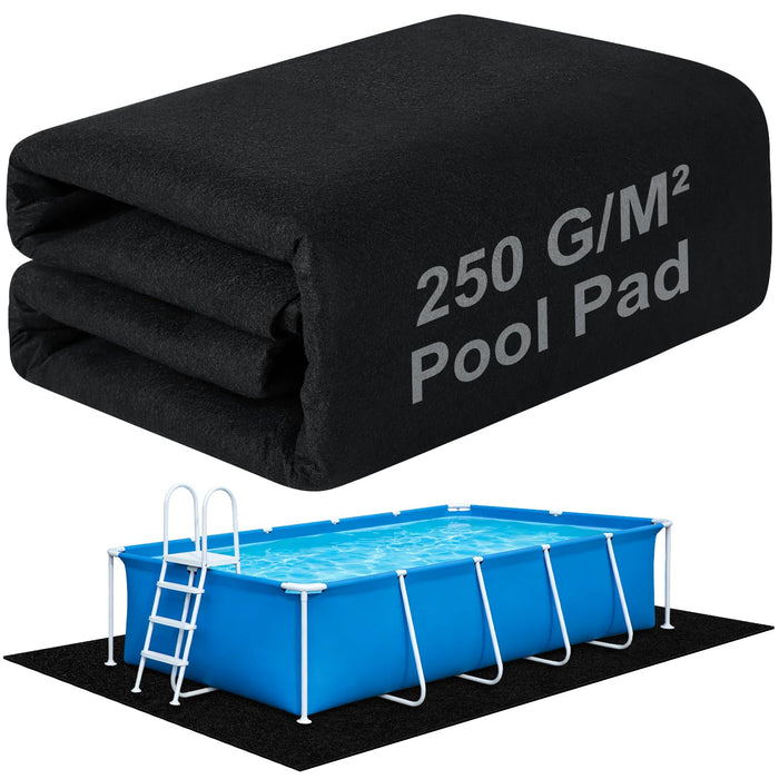 11x7.5Ft Rectangular Pool Liner Pad for Above Ground Swimming Pools,250g/㎡ Heavy Duty Pool Ground Mat Under Pool Pad, Durable Pools Bottom Liner Protector to Prevent Puncture and Extend Liner Life