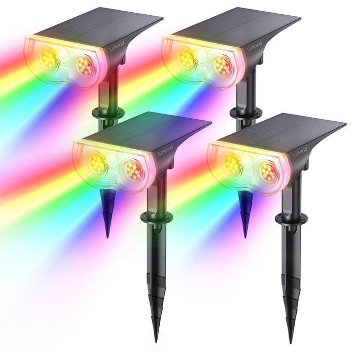 Linkind Halloween Solar Lights Outdoor Spotlight Waterproof RGB 4 Pack