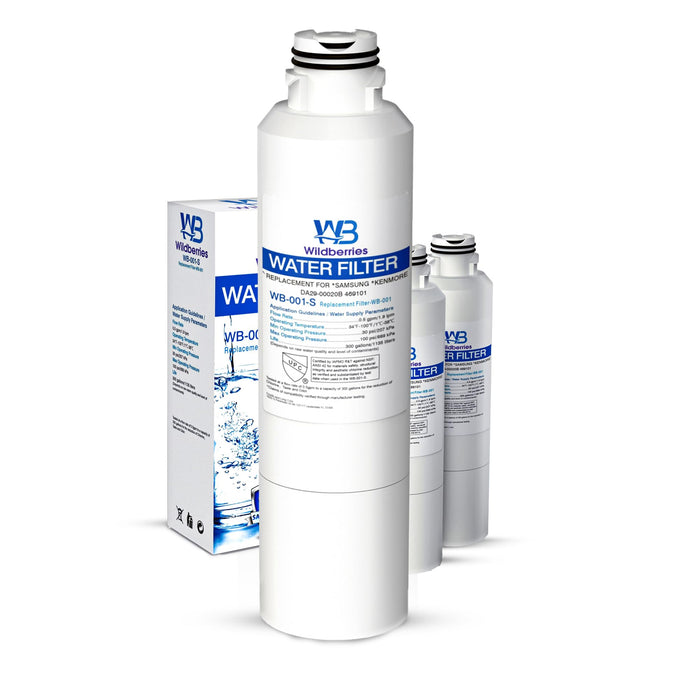RS25J50 Replacement for Samsung Fridge Water Filter Compatible with Samsung RS25J50, DA29-00019A, DA-97-08006A-B, RH22H9010SR, HAF-CIN/EXP, Kenmore 46-9101, HAF-CIN/EXP, Pack of 3