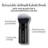 LAURA GELLER NEW YORK Retractable Airbrush Kabuki Brush for All Face Makeup & Foundation for Liquid, Cream and Powder Face Makeup With Aluminum Handle