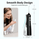 Water Flosser,Water Flosser Cordless,Uthvouxy Portable Dental Flossers with 4 Modes 5 Tips,Dental Care,Waterproof Oral Irrigator Rechargeable Powerful Teeth Oral Cleaner for Home & Travel-Black