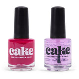 Nail Strengthener, CAKE Power Boost & Nail Polish Duo: "Sassy Senorita" - Keratin, Vitamin E, Biotin Enriched, 21 FREE, Repair for Damaged Nails, Nail Hardener, (1 FL oz) CAKE Nail Treatment & Color