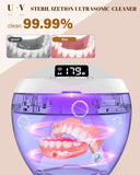 Ultrasonic Retainer Cleaner, 200ML Denture Cleaner for Mouthguard, Aligner and All Dental Appliance with 4 Digital Timer, 45kHz Diamond Cleaner for Rings Jewelry Cleaning, with Cleaning Basket