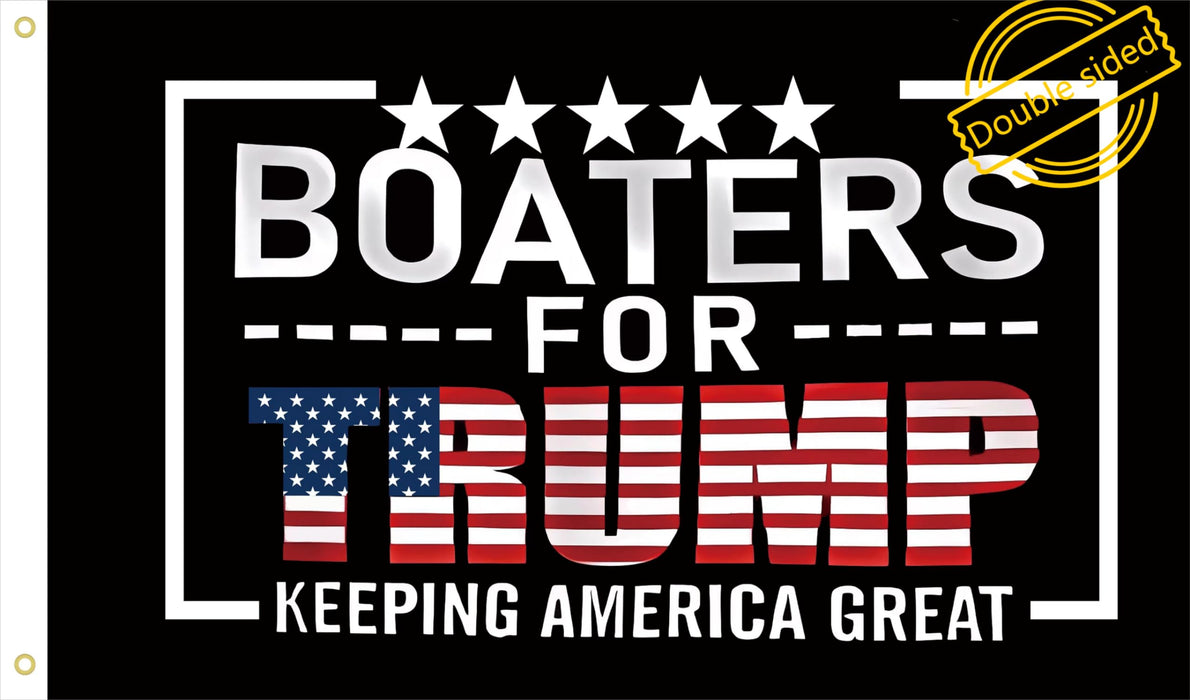 WENWELL Boaters for Trump 2024 Flag Double-Sided 3x5 Ft, Keeping America Great Flags Outdoor, Donald Trump President Flag for Boat with 2 Brass Grommets, Fade Resistant Durable Polyester