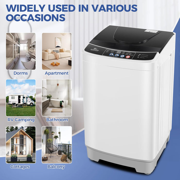 Nictemaw Portable Washing Machine 17.8Lbs Large Capacity 2.4 Cu.ft Portable Washer Machine with 10 Programs and 8 Water Levels Selections Mini Washing Machine for Apartment, Home, Dorms, Rv