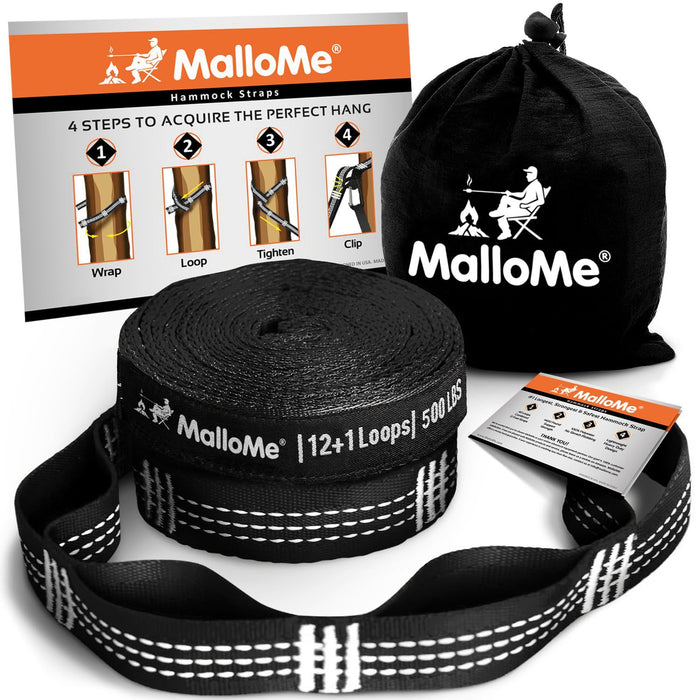 MalloMe Tree Swing Straps & Hammock Straps for Trees – Multi-Purpose Hanging Kit, Heavy Duty Adjustable Tree Strap for Hammocks, Swings & Outdoor Use, Safe for Branch or Between 2 Trees