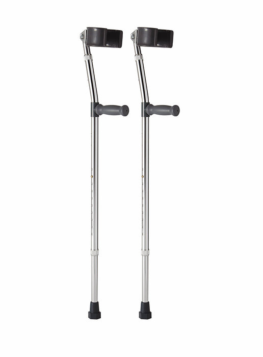 Medline Aluminum Forearm Crutches, Adult, Cuff Size 4", Pack of 2