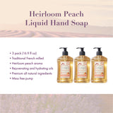 A LA MAISON Liquid Soap, Heirloom Peach - Uses: Hand and Body, Triple Milled, Essential Oils, Biodegradable, Plant Based, Vegan, Cruelty-Free, Alcohol & Paraben Free (16.9 oz, 3 Pack)