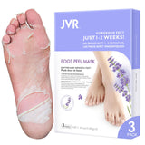 Foot Peel Mask - 3 Pairs - Exfoliating Peeling Callus Remover, Repairs Cracked Heels & Dead, Dry Skin, for Smoother and Softer Feet (Lavender)