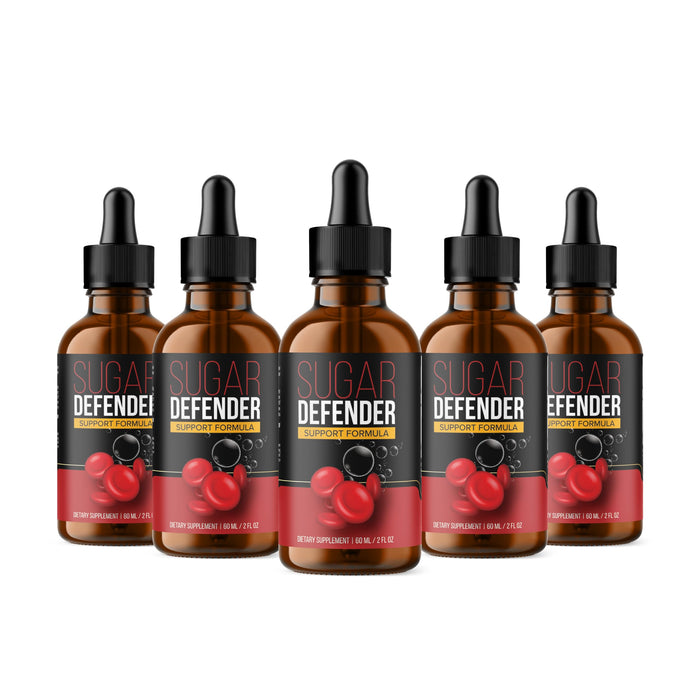 Official...(5 Pack Sugar Defender Drops Formula - Sugar Defender 24, Sugar Defender Liquid, Maximum Strength Sugar Defender Supplement with Hawthorn Berry Organic, Sugar Defender Reviews